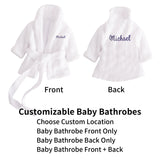 Personalized Baby Robe with Embroidery Name Custom Baby Bath Robe for Girls and Boys with Washcloth or Slippers Gift for Baby Showers Newborn Baby Gifts Birthday Gifts Baby Essentials(0-12 M)