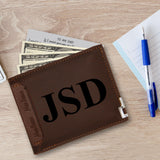 Personalized Mens Wallet, Customized Monogram Wallet for Men, Custom PU Leather Wallet