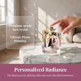 Personalized Rotating Picture Frame Custom Crystal Picture Frame with Photo Gifts for Women Wife Mom Her Him Great Customized Gift With Your Own Photo - Anniversary Wedding Birthday