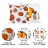 Personalized Halloween Throw Pillow, Colorful Pumpkins Embroidery Pillow Cases