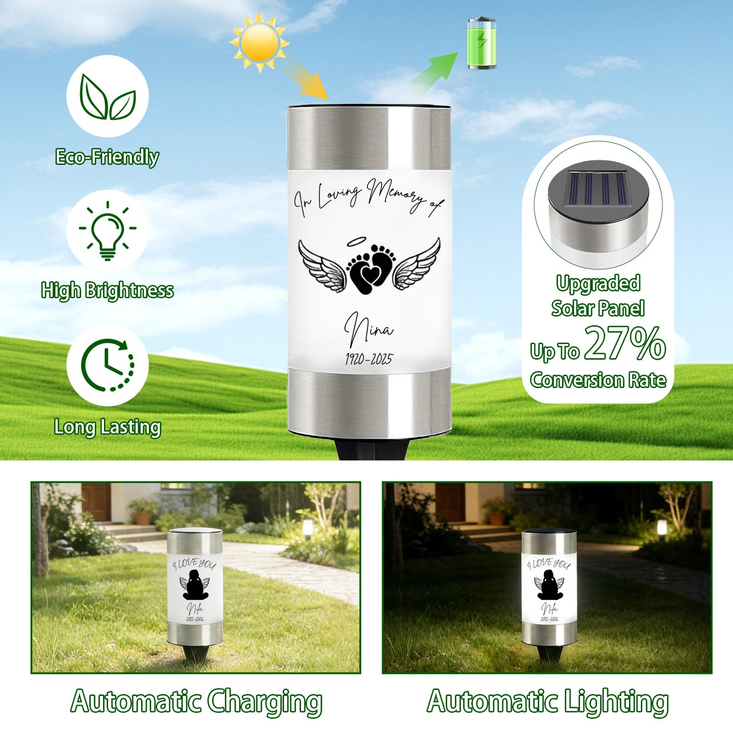 Personalized Solar Lights for Cemetery