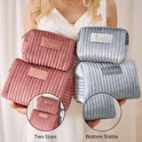 Personalized Velvet Makeup Bag, Custom Quilted Cosmetic Bag
