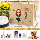 The Signature Character Jute Tote | Custom Name & Cartoon Portrait