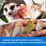 2 Pcs Personalized Pet Photo Keychain
