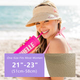 Personalized Straw Visor Embroidered Beach Hat with Name Sun Hats for Women Summer Ponytail Beach Visor Gifts for Women Mom Bridesmaids Gifts for Bachelorette Party Wedding Birthday