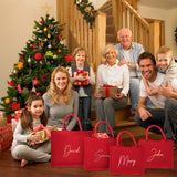 Personalized Red Jute Tote Bag
