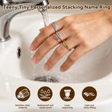 Personalized Engraved Rings for Women Custom Name Ring Non Tarnish Gold Plated Stackable Rings for Her Mom Grandma Girlfriend Wife Womens Ring for Daily Wear Party Wedding Travel