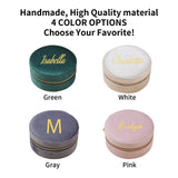 Personalized Round Travel Jewelry Case, Custom Mini Jewelry Box for Women, Gift for Mom