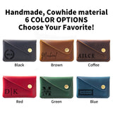 Personalised Leather Card Holder, Custom Credit Card Wallet, Leather Front Pocket Minimalist Card Case