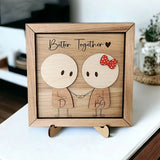 Personalized Couple Wooden Sign, Valentines Day Gift for Her/Him