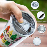 Personalized Tumbler for Teacher, Custom Pencil Printed Stainless Steel Bottle