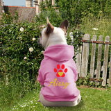 Personalized Pet Hoodies, Custom Paw Print Glitter Dog Sweater, Christmas Gifts,