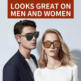 Personalized Wooden Sunglasses with Leather Box Walnut Wood Sunglasses with Dark Polarized Lenses for Men and Women with UVA & UVB Protection Custom Groomsmen Gift Set Unique Gift for Him
