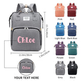 Personalized 3 in 1 Diaper Bag Backpack with Changing Station