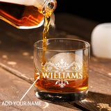 Personalized Whiskey Glass for Men, Bourbon Glass with Stainless Steel Ice Cubes