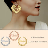 Personalized Bamboo Earrings for Women , Jewelry Gift for Women