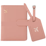 Personalised Durable Leather Passport Cover, Custom Luggage Tag Set with Name