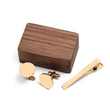 Personalised Tie Clip and Cufflinks Set with Wooden Box