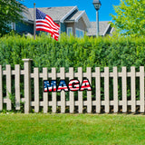 MAGA Design, Trump Signs for Yard, Metal Sign with USA Flag and Stars