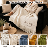 Personalized Couples Blanket with Embroidered Name & Date Wedding Gifts for Couples 2026 Cozy Fringe Blanket for Bed, Sofa Home Decor Cozy Gifts for Women Anniversary Birthday Wedding
