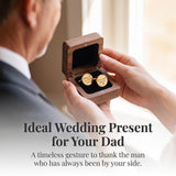 Personalized Father of the Bride Cufflinks Custom Engraved Cufflinks Forever Your Little Girl Stainless Steel Cuff Links with Wood Gift Box Jewelry Gift for Father Wedding Gifts for Daddy