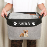 Personalized Dog Toy Basket, Custom Dog Toy Box with Pet's Name & Photo