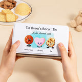 Personalized Food Grade Metal Biscuit Tin with Name and Text Birthday Gift Christmas Gift for Family