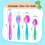 Personalized 6 Colors Unicorn Dinosaur Children's Stainless Steel  Cutlery Set