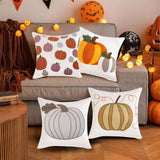 Personalized Halloween Throw Pillow, Colorful Pumpkins Embroidery Pillow Cases