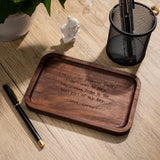 Custom Engraved Wooden Jewelry Tray, Personalized Father's Day Gift for Dad