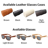 Personalized Wood Grain Sunglasses with Leather Box