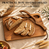 Personalized Bread Knife and Board Set Custom Name Wooden Bread Slicer with Magnetic Storage Rustic Farmhouse Kitchen Decor Sourdough Baking Essential Gifts Mom Wife Family Baking Lovers