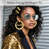 Personalized Bamboo Earrings for Women , Jewelry Gift for Women