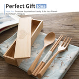 Personalized Natural Wooden Spoons and Forks Set, Wooden Cutlery Set