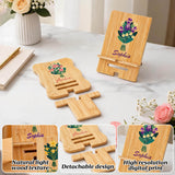Personalized Wood Phone Stand for Women Custom Phone Holder with Name & Birth Flower Portable Tablet Stand for Home Office Travel Treadmill Compatible with All Cell Phones Birthday Gifts