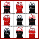 Personalized Name Embroidered Women's Apron | Customized Retro Cute Apron