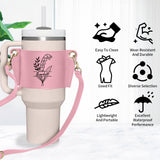 Personalized Water Bottle Holder with Strap, Custom PU Leather Water Bottle Holder
