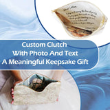 Personalized Photo Lining Purse Custom Wedding Clutch with Photo & Text Women's Evening Handbags Wedding Purse Gift for Mother Gifts for Mother’s Day Birthdays Anniversaries Christmas