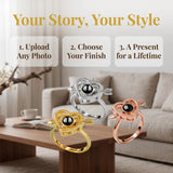 Custom Photo Projection Ring Personalised Ring Picture Inside Heart Shape Men's and Women's Rings