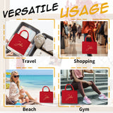 Personalized Red Jute Tote Bag