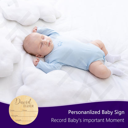 Personalized Wooden Baby Announcement Sign