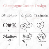 Personalized Crystal Champagne Coupe Glasses Set of 2 Custom Engraved Name Retro Style Cocktail Glass Wedding Toasting Flute Glasses for Groom Bride Anniversary Wedding Engagement Gifts