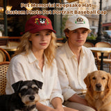 Personalized Embroidered Hats with Pet Portrait & Birth Flower 100% Cotton Custom Name Baseball Cap for Men Women with Adjustable Buckle Christmas Birthday Gift for Pet Owners Lovers Multi