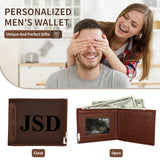 Personalized Mens Wallet, Customized Monogram Wallet for Men, Custom PU Leather Wallet
