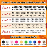 Personalized Halloween Trick or Treat Bags Kids Embroidery Name Candy Bucket Snack Grocery Bags with Handles Reusable Goody Bucket for Kids Halloween Party Favor