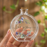 Personalized Glass Honeymoon Memory Keepsake Sand Jar with Name and Date Wedding Vacation Gift for Couples Bride Groom Newlyweds