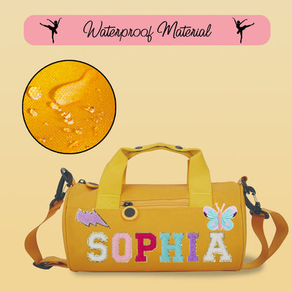 Personalized Kids Dance Ballet Bag, Kids Chenille Letter Duffel Bag, Sport Duffle Bag