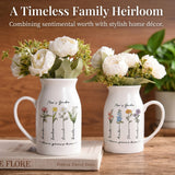 Personalized Grandma's Garden Vase Custom Birth Flower and Name Ceramic Family Vase Housewarming New Home Decor Gifts for Grandma Nana Nanny Mom Birthday Xmas Gifts
