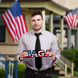 MAGA Design, Trump Signs for Yard, Metal Sign with USA Flag and Stars