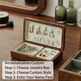 Personalized Wooden Jewelry Box Custom Women's Jewelry Box Gift Custom Travel Box Bridesmaid Jewelry Box With Velvet Jewelry Storage Box Creative Gift for Mom Wife Bride Bridesmaid Girlfriend